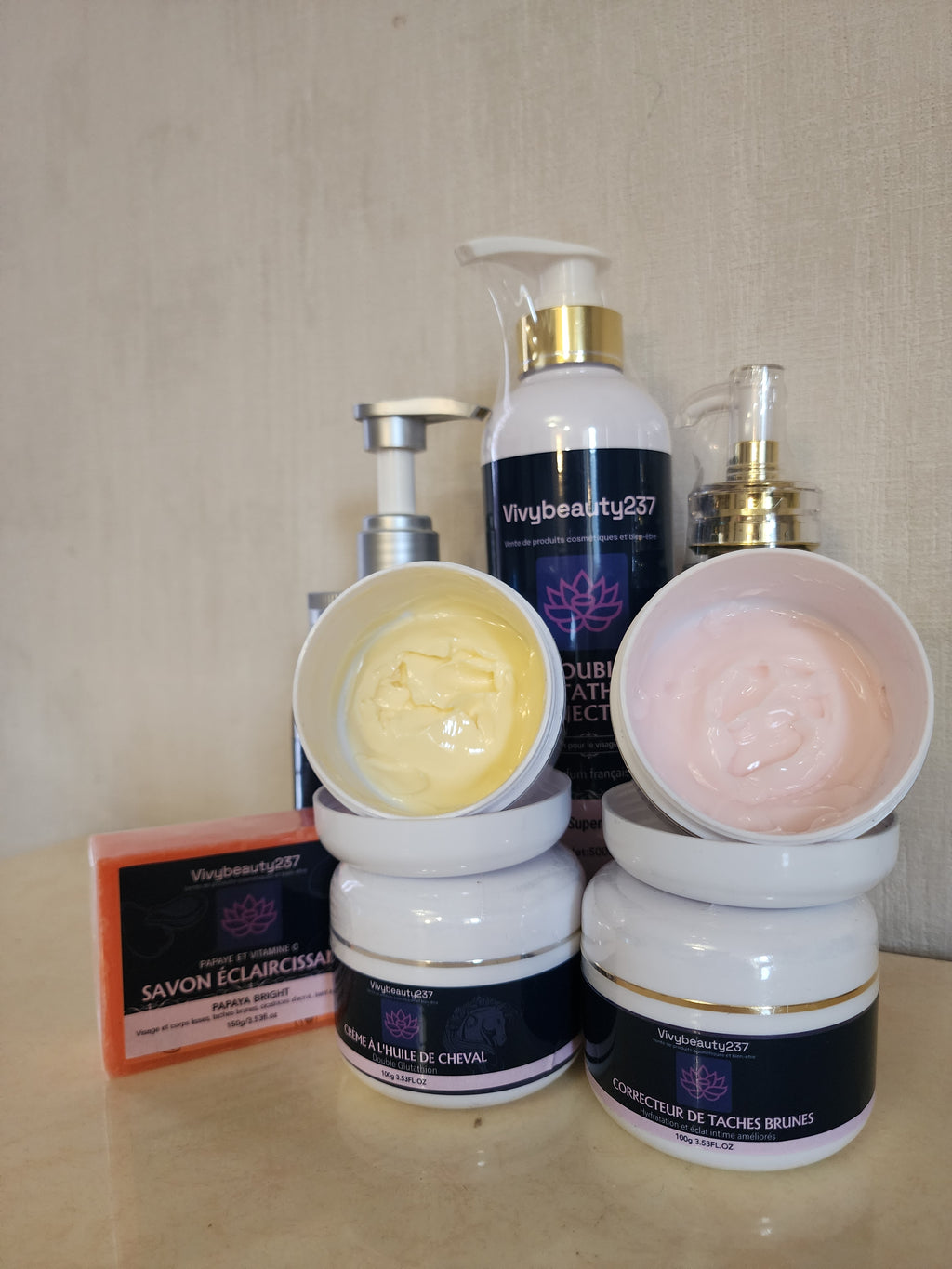 Gamme de soins pour la peau Double Glutathion super Éclaircissant, 500ml,500ml,100g, 100g,100ml,150g